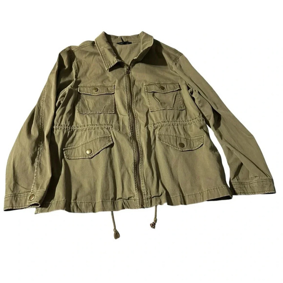 Daisy Fuentes women's PXL military green Utility Jacket - Picture 1 of 6